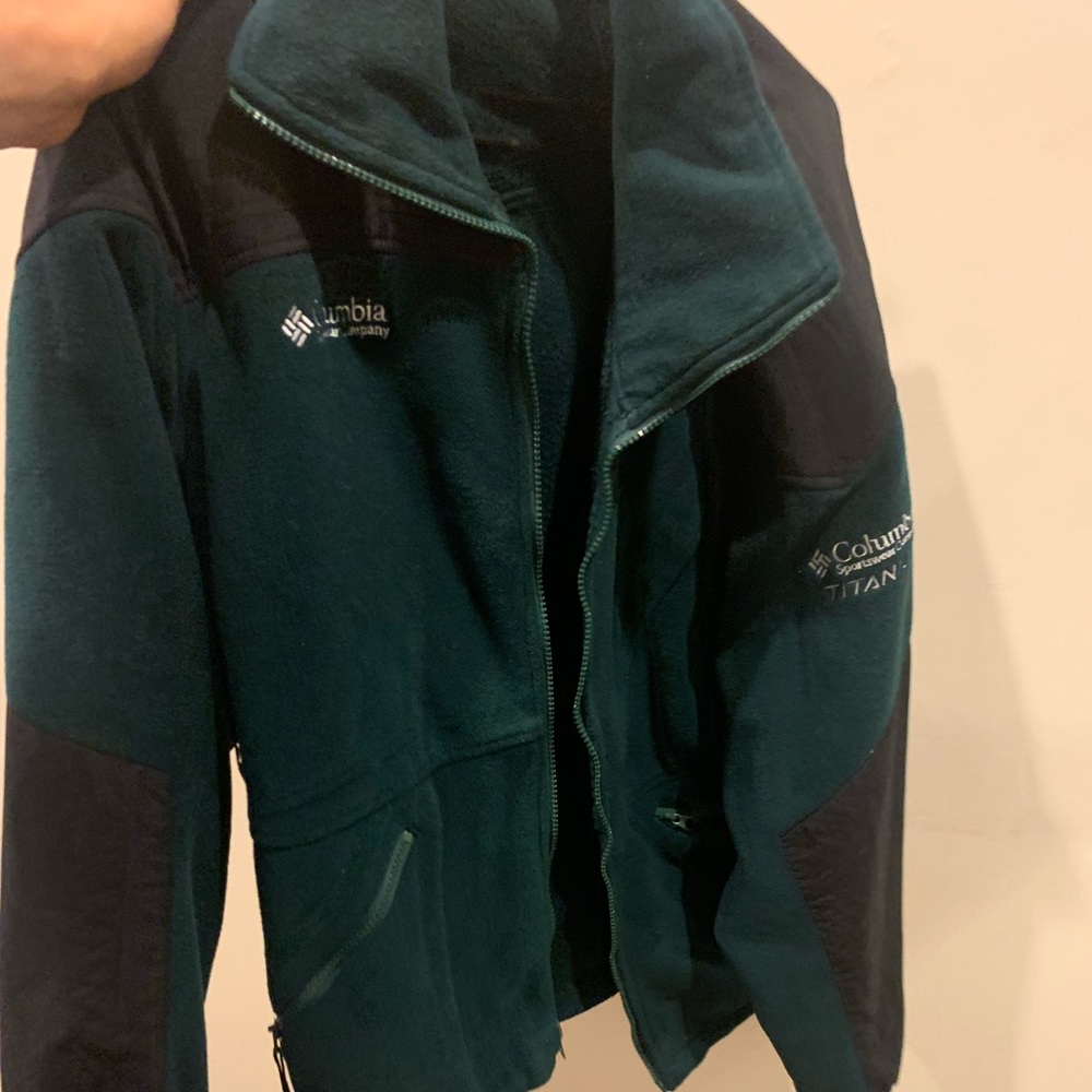 Columbia fleece green mens L
